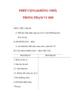 Giáo án môn Toán lớp 2:Tên bài dạy :PHÉP CỘNG(KHÔNG NHỚ) TRONG PHẠM VI 1000 pps