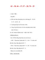 Giáo án môn Toán lớp 2:Tên bài dạy : Các phép tính có nhớ dạng 65 – 38; 46 – 17; 57 – 28; 78 – 29 ppt