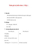 Giáo án môn Toán lớp 3 :Tên bài dạy : Tính giá trị biểu thức ( Tiếp ) docx