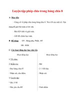 Giáo án môn Toán lớp 3 :Tên bài dạy : Luyện tập phép chia trong bảng chia 8 docx