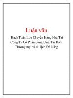 Luận văn: Hạch Toán Lưu Chuyển Hàng Hoá Tại Công Ty Cổ Phần Cung Ưng Tàu Biển Thương mại và du lịch Đà Nẵng ppt