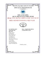 XÂY DỰNG CHIẾN LƯỢC SẢN XUẤT ĐIỀU HÀNH Ở TOYOTA VIỆT NAM