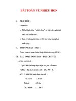 Giáo án môn Toán lớp 2:Tên bài dạy : BÀI TOÁN VỀ NHIỀU HƠN docx