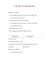 Giáo án môn Toán lớp 2:Tên bài dạy : CÁC SỐ TỪ 101 ĐẾN 110 doc