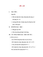 Giáo án môn Toán lớp 2:Tên bài dạy : Các phép tính có nhớ dạng 49 + 25 doc