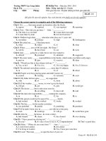 Đề Kiểm Tra Năm học 2010 -2011 Môn : Tiếng Anh lớp 12 - Mã đề: 210 ppt