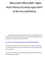 Microsoft Office 2007: Ngăn chặn những nội dung nguy hiểm và âm mưu phishing ppt