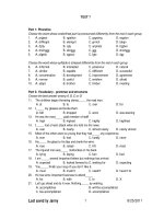KIỂM TRA ANH VĂN - TEST 7 pptx