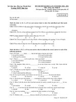 ĐỀ THI THỬ ĐẠI HỌC LẦN I NĂM HỌC 2010 – 2011 Môn : Tiếng Anh - Mã đề thi 209 pdf