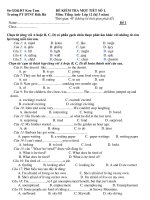 ĐỀ KIỂM TRA MỘT TIẾT SỐ 1 pdf