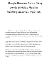 Google Browser Sync - đồng bộ các thiết lập Mozilla Firefox giữa nhiều máy tính pdf