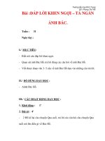 Giáo án môn tập làm văn lớp 3:Tên bài dạy :Bài :ĐÁP LỜI KHEN NGỢI – TẢ NGẮN ẢNH BÁC. docx