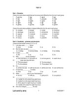 KIỂM TRA ANH VĂN - TEST 27 docx