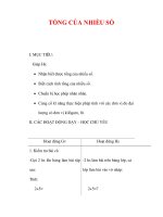 Giáo án môn Toán lớp 2:Tên bài dạy :TỔNG CỦA NHIỀU SỐ docx