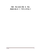 Những Giá trị Sống cho Trẻ 8 – 14 tuổi ppsx