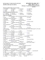 ĐỀ KIỂM TRA HỌC KỲ 1 MÔN: TIẾNG ANH 12 - ĐỀ SỐ 4 ppsx