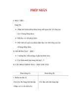 Giáo án môn Toán lớp 2:Tên bài dạy :PHÉP NHÂN pot