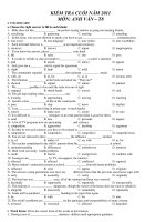 KIỂM TRA CUỐI NĂM 2011 MÔN: ANH VĂN – T8 ppt