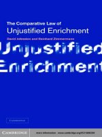 Unjustified Enrichment: Key Issues in Comparative Part 1 potx