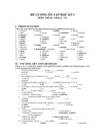 ĐỀ CƯƠNG ÔN TẬP HỌC KỲ I MÔN: TIẾNG ANH 12 – T1 docx