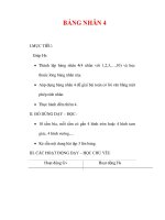 Giáo án môn Toán lớp 2:Tên bài dạy : BẢNG NHÂN 4 pot