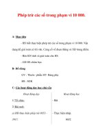 Giáo án môn Toán lớp 3 :Tên bài dạy : Phép trừ các số trong phạm vi 10 000. docx