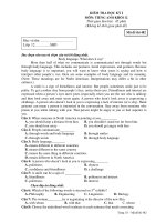 KIỂM TRA HỌC KỲ I MÔN: TIẾNG ANH KHỐI 12 pps