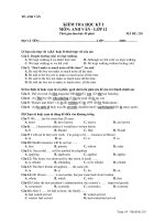 ĐỀ THI HỌC KỲ I MÔN : ANH VĂN LỚP 12 - Mã đề thi 210 pps