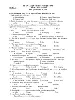 ĐỀ ÔN LUYỆN THI TỐT NGHIỆP THPT MÔN TIẾNG ANH 12 - ĐỀ SỐ 15 pptx