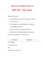 Giáo án môn Toán lớp 2:Tên bài dạy :ÔN TẬP VỀ PHÉP CỘNG VÀ PHÉP TRỪ ( TIẾP THEO) pot