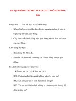 Giáo án lớp 5 môn Khoa Học: Bài dạy: PHÒNG TRÁNH TAI NẠN GIAO THÔNG ĐƯỜNG BỘ doc