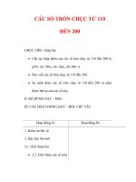 Giáo án môn Toán lớp 2:Tên bài dạy : CÁC SỐ TRÒN CHỤC TỪ 110 ĐẾN 200 potx