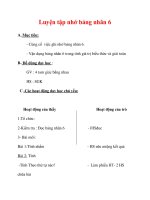 Giáo án môn Toán lớp 3 :Tên bài dạy : Luyện tập nhớ bảng nhân 6 ppt