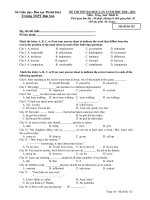 ĐỀ THI THỬ ĐẠI HỌC LẦN I NĂM HỌC 2010 – 2011 Môn : Tiếng Anh pot