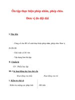 Giáo án môn Toán lớp 3 :Tên bài dạy : Ôn tập thực hiện phép nhân, phép chia. Đơn vị đo đội dài doc