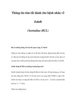 Thông tin tóm tắt dành cho bệnh nhân về Zoloft (Sertraline HCL) docx