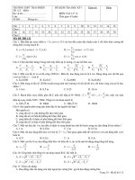 ĐỀ KIỂM TRA HỌC KỲ I MÔN VẬT LÝ 12 doc
