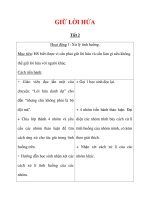 Giáo án môn đạo đức lớp 4 :Tên bài dạy : GIỮ LỜI HỨA ppt