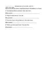 BÀI KIỂM TRA TỰ LUẬN MÔN: ANH VĂN pptx