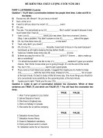 ĐỀ KIỂM TRA CHẤT LƯỢNG CUỐI NĂM 2011 docx