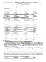 THE FIRST TERM EXAMINATION ( 2010 -2011 ) ppt