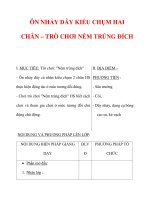 Giáo án môn thể dục lớp 3:Tên bài dạy : ÔN NHẢY DÂY KIỂU CHỤM HAI CHÂN – TRÒ CHƠI NÉM TRÚNG ĐÍCH potx