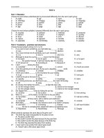 KIỂM TRA ANH VĂN - TEST 4 pdf