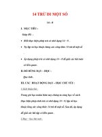 Giáo án môn Toán lớp 2:Tên bài dạy : 14 TRỪ ĐI MỘT SỐ docx
