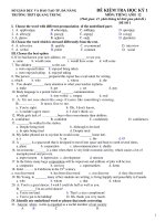 ĐỀ KIỂM TRA HỌC KỲ 1 MÔN: TIẾNG ANH 12 - ĐỀ SỐ 1 doc