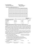 TEST 45 Minutes Subject: ENGLICH 12 - Mã đề: 247 ppt