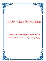 Phương pháp xác định chỉ tiêu suất vốn cho các dự án xây dựng pot