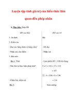 Giáo án môn Toán lớp 3 :Tên bài dạy : Luyện tập tính giá trị của biểu thức liên quan đến phép nhân ppt