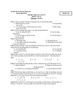 THI HẾT HỌC KÌ 1 LỚP 12 MÔN: VẬT LÍ pdf