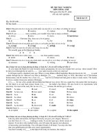 ĐỀ THI TRẮC NGHIỆM MÔN TIẾNG ANH potx